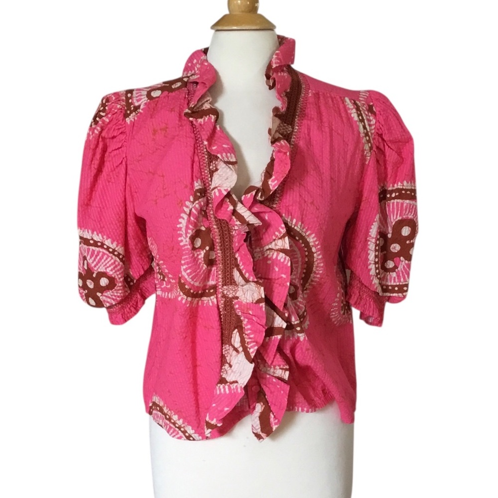 Love The Label Zuri Ruffle Top Gigi Print - Picture 2 of 11